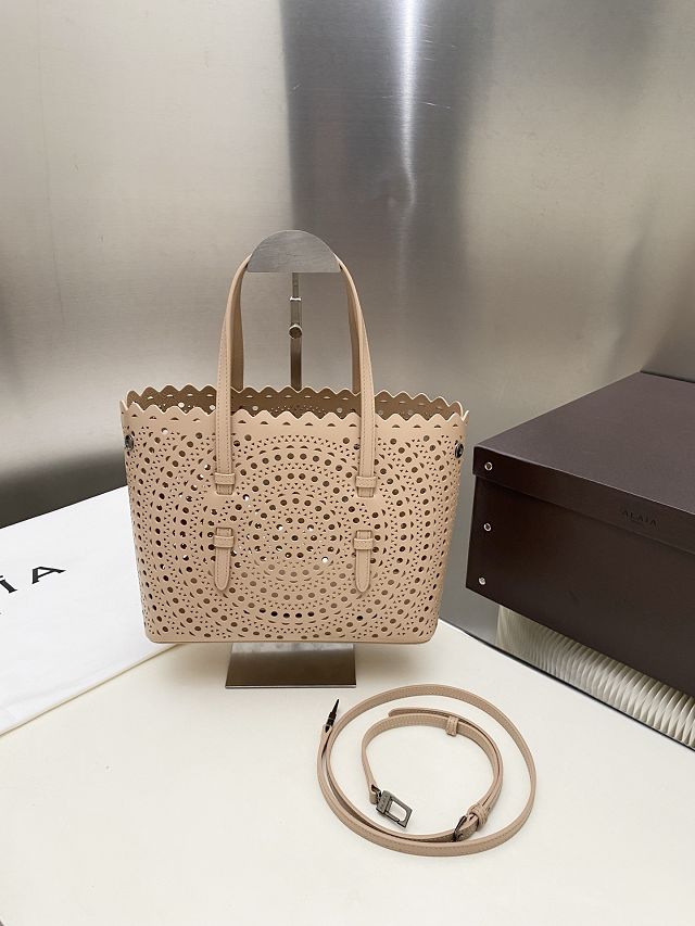 Alaia original vienne wave calfskin mina 25 bag AL0003 desert