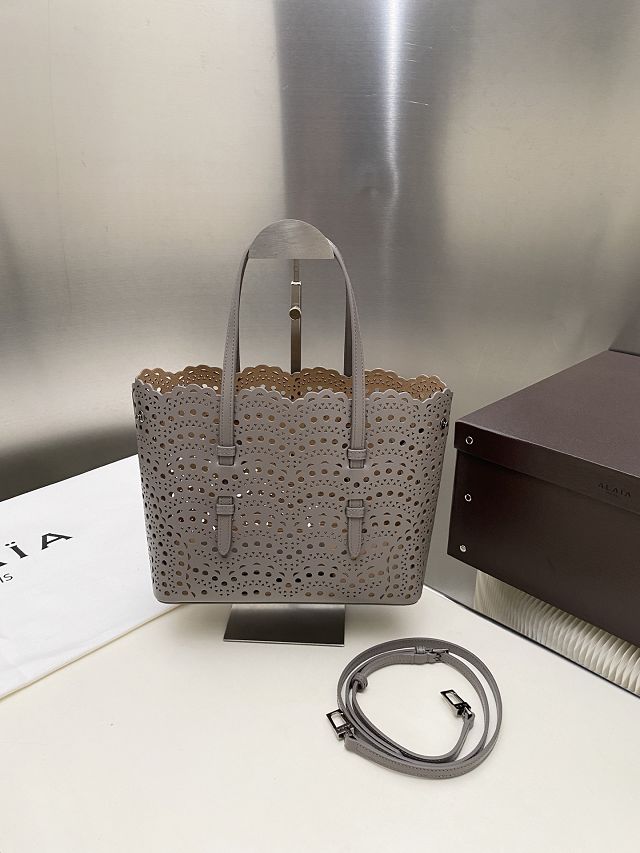 Alaia original vienne wave calfskin mina 25 bag AL0003 grey