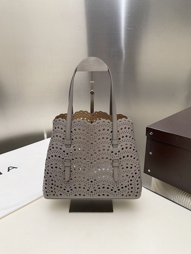 Alaia original vienne wave calfskin mina 25 bag AL0003 grey