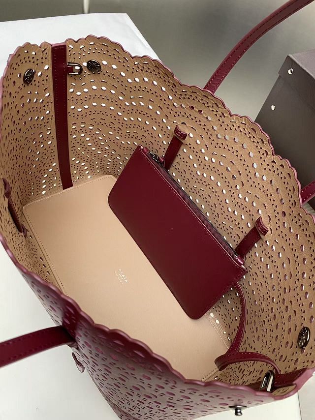 Alaia original vienne wave calfskin mina 32 bag AL0006 bordeaux