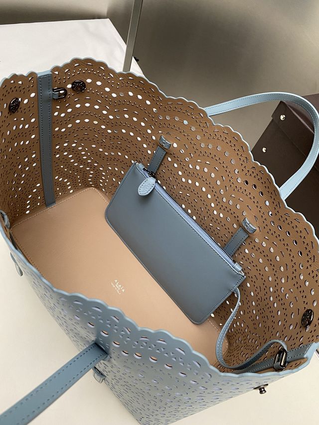 Alaia original vienne wave calfskin mina 32 bag AL0006 light blue