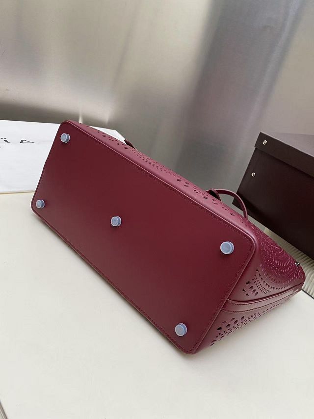 Alaia original vienne wave calfskin mina 32 bag AL0007 bordeaux