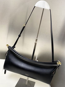 Alaia original calfskin le click east west small flap bag AL0021 black