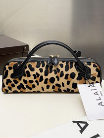 Alaia original leopard haircalf le teckel clutch AL0022 brown