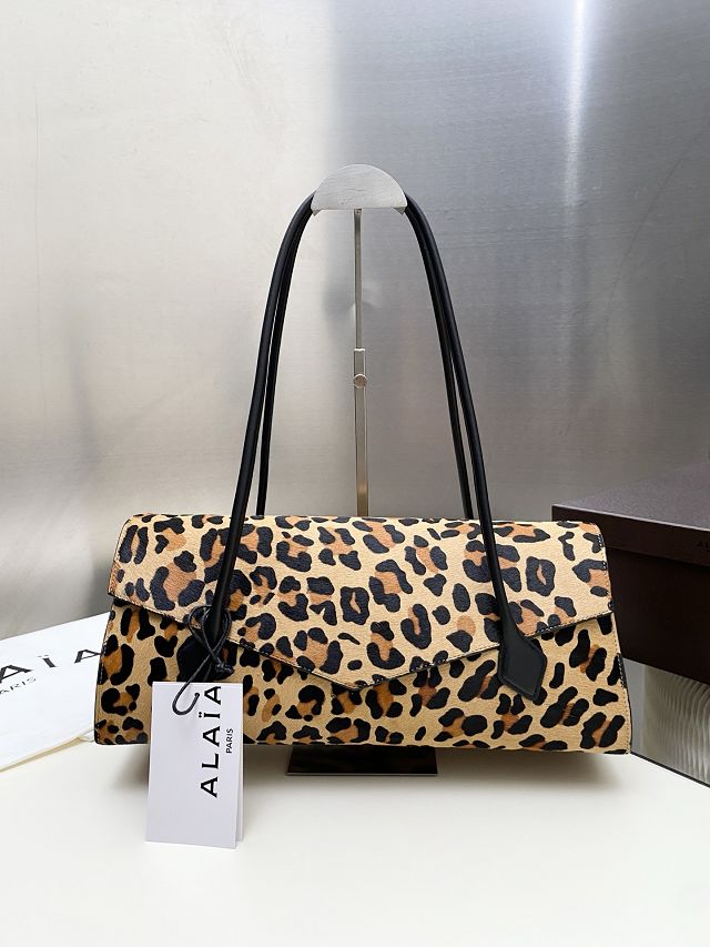 Alaia original leopard haircalf teckel flap bag AL0014 brown