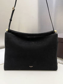 Alaia original nubuck calfskin le click medium square bag AL0018 black