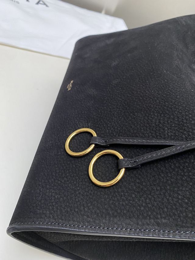 Alaia original nubuck calfskin le click medium square bag AL0018 black