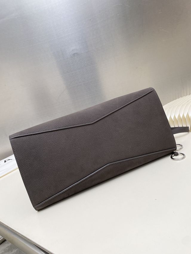 Alaia original nubuck calfskin le click medium square bag AL0018 grey