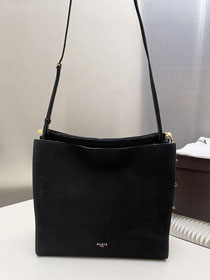 Alaia original nubuck calfskin le click small square bag AL0017 black