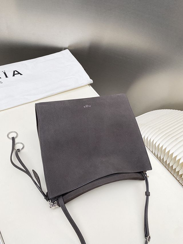 Alaia original nubuck calfskin le click small square bag AL0017 grey