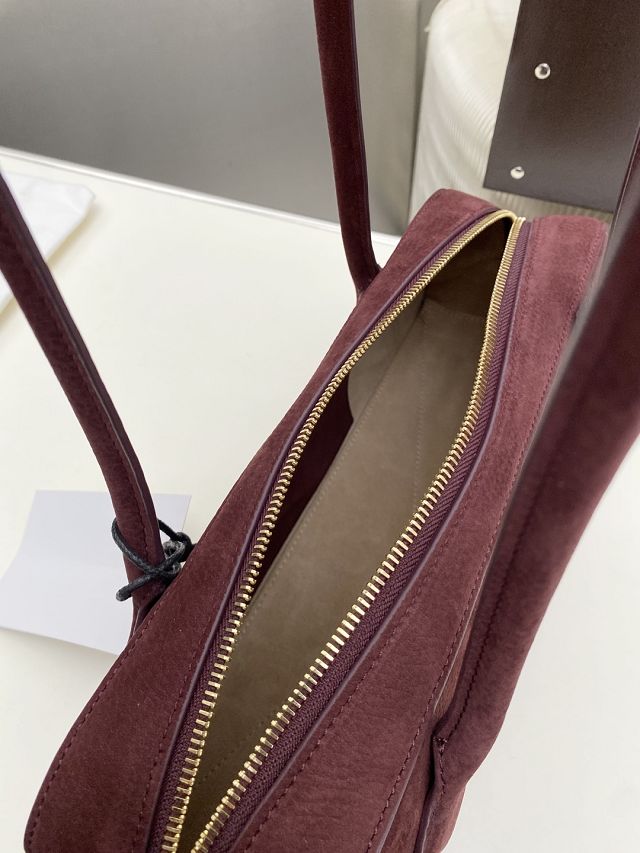 Alaia original nubuck calfskin le teckel medium bag AL0024 bordeaux