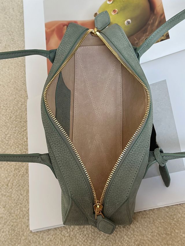 Alaia original nubuck calfskin le teckel small bag AL0023 green