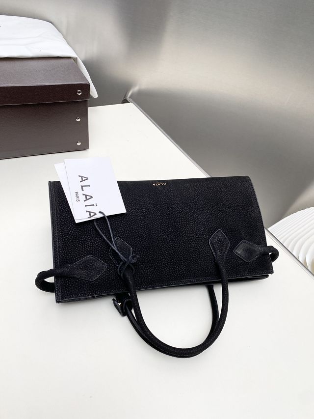 Alaia original nubuck calfskin medium le teckel tote bag AL0016 black