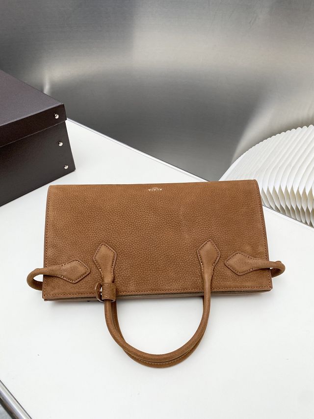 Alaia original nubuck calfskin medium le teckel tote bag AL0016 brown