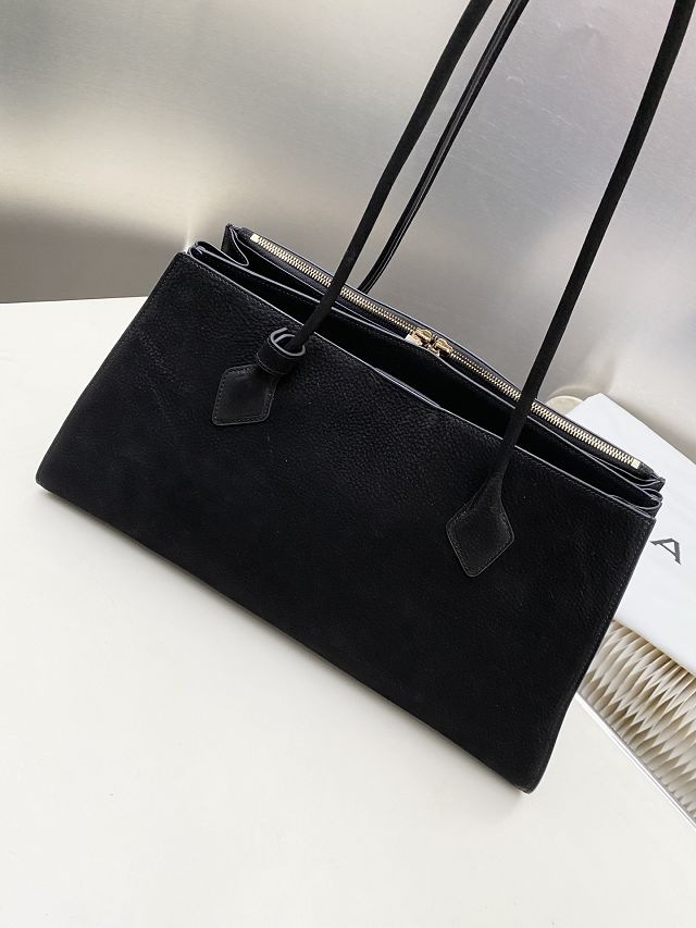 Alaia original nubuck calfskin teckel large tote bag AL0013 black