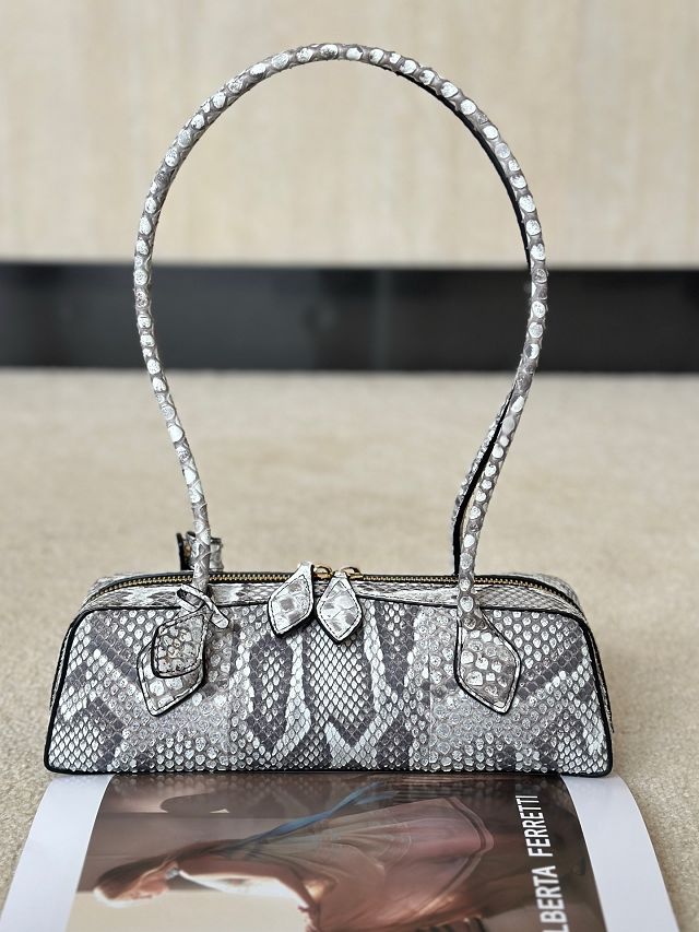 Alaia original python leather le teckel small bag AL0025 grey