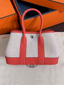 Hermes original canvas mini garden party 23 bag HG0023 rouge coral 