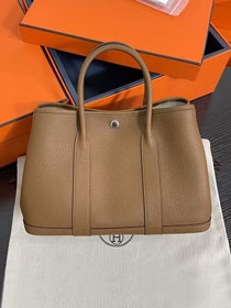 Hermes original negonda leather medium garden party 30 bag HG0030 beige de weimar