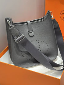 Hermes original togo leather evelyne pm shoulder bag E29 graphite