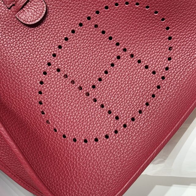 Hermes original togo leather evelyne pm shoulder bag E29 ruby