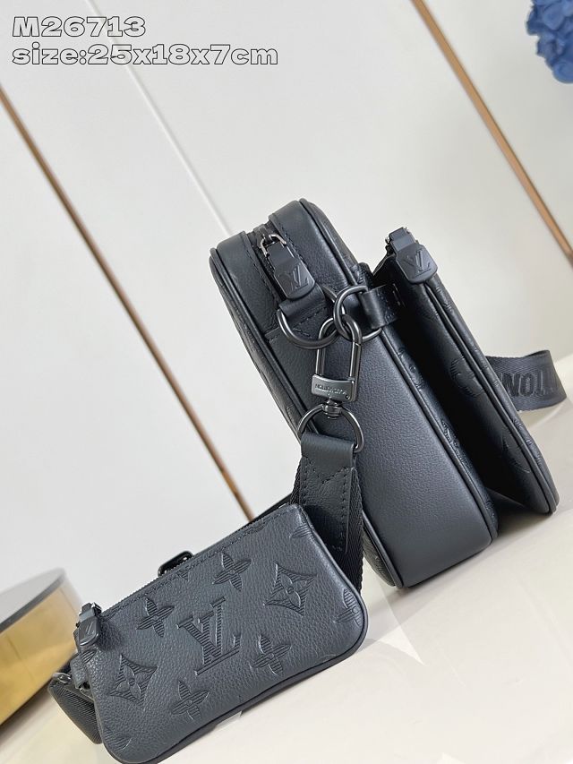 Louis vuitton original calfskin trio messenger bag M26713 black