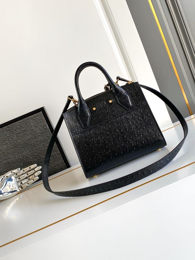 Louis vuitton original ostrich calfskin city steamer mini bag M85454 black