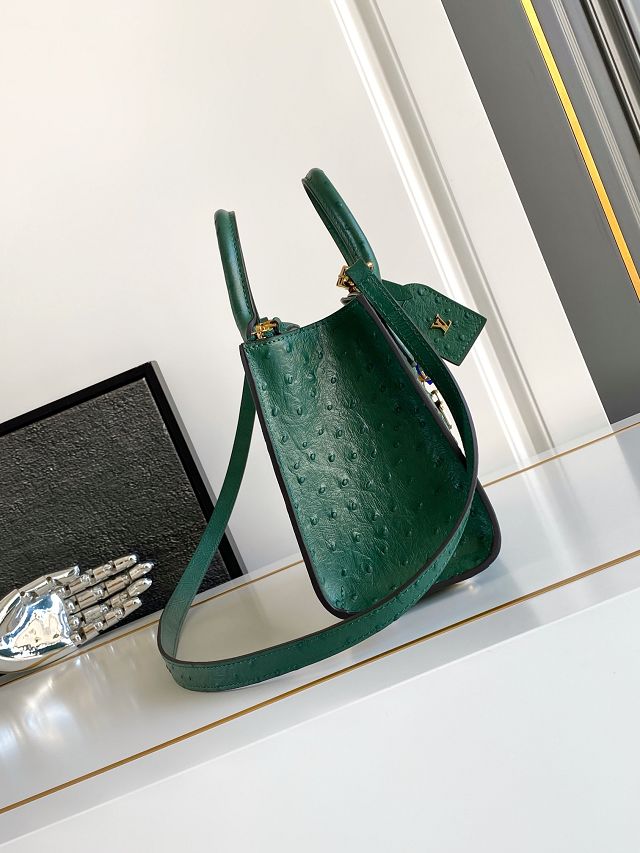 Louis vuitton original ostrich calfskin city steamer mini bag M85454 green