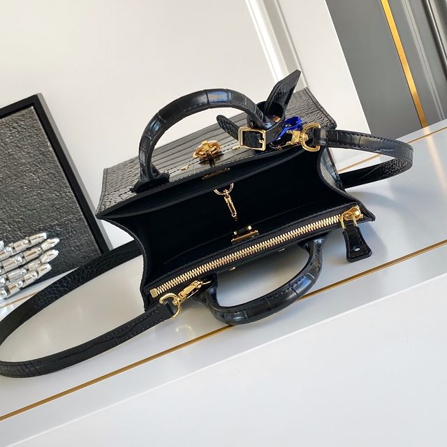 Louis vuitton original crocodile calfskin city steamer mini bag M95846 black