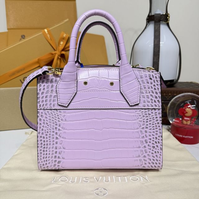 Louis vuitton original crocodile calfskin city steamer mini bag M95846 pink