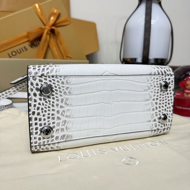 Louis vuitton original crocodile calfskin city steamer mini bag M95846 white