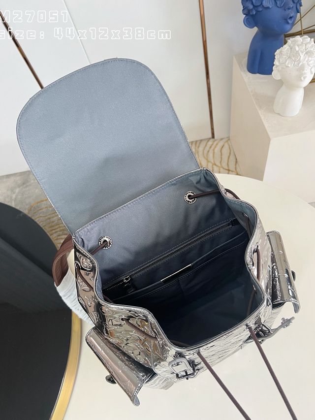 Louis vuitton monogram miroir christopher MM backpack M27051 silver