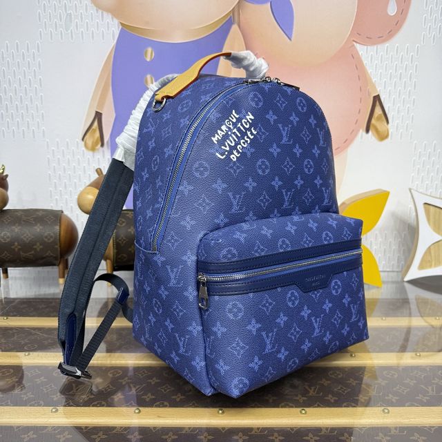 Louis vuitton original monogram canvas discovery backpack M26942 blue