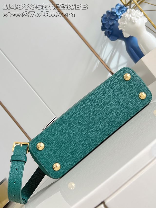 Louis vuitton original calfskin capucines BB handbag N89369 green