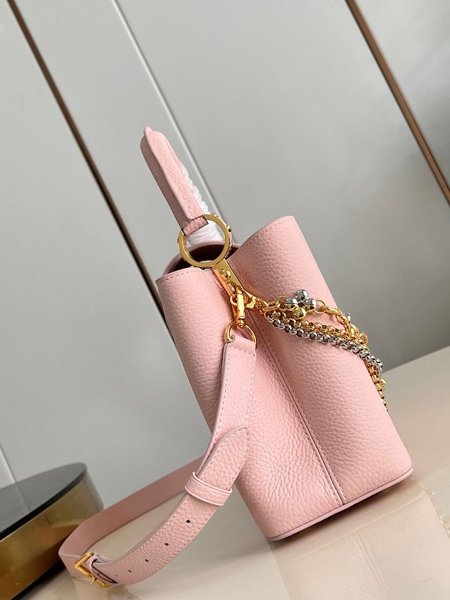 Louis vuitton original calfskin capucines MM handbag M27035 pink