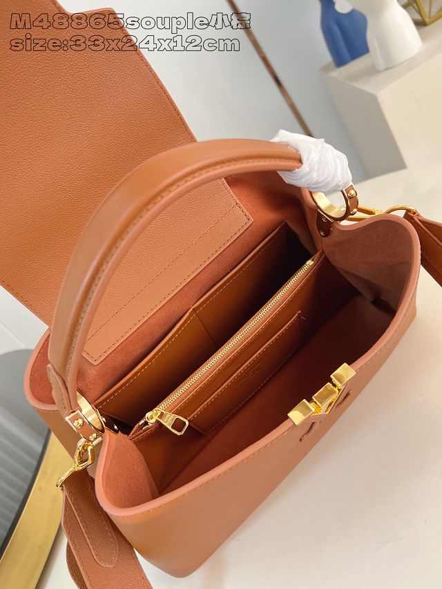 Louis vuitton original calfskin capucines MM souple M14371 cognac