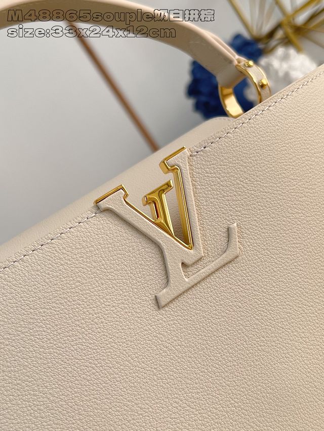 Louis vuitton original calfskin capucines MM souple M14979 white