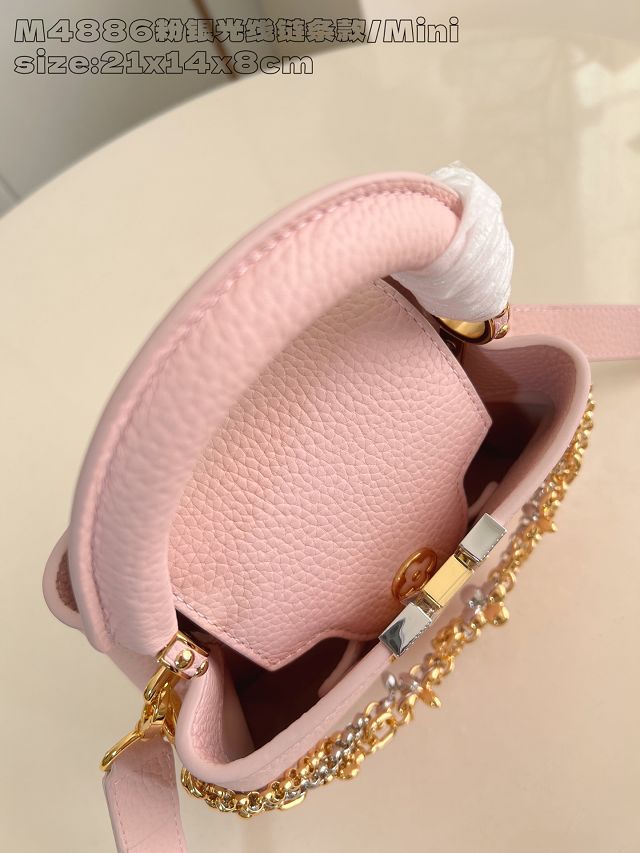 Louis vuitton original calfskin capucines mini handbag M26351 pink
