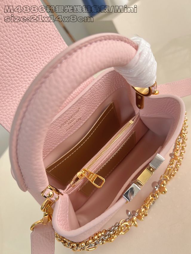 Louis vuitton original calfskin capucines mini handbag M26351 pink