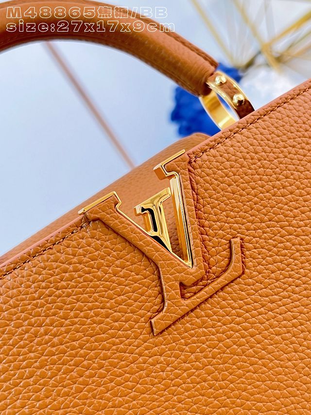 Louis vuitton original crocodile calfskin capucines BB handbag M26814 caramel