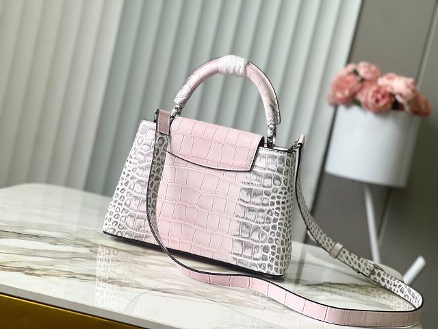 Louis vuitton original crocodile calfskin capucines BB handbag N93163 pink