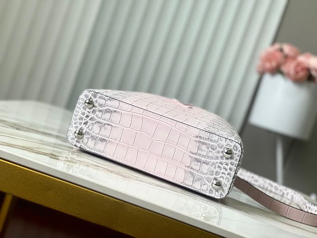 Louis vuitton original crocodile calfskin capucines BB handbag N93163 pink