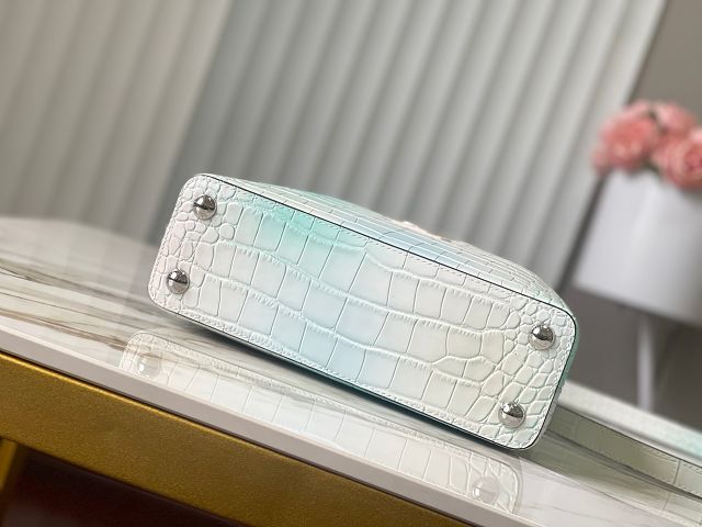 Louis vuitton original crocodile calfskin capucines BB handbag N93163 white&blue