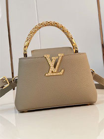Louis vuitton original calfskin capucines mini handbag M13737 grey