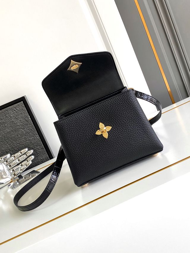 Louis vuitton original calfskin rose des vents mini handbag m86011 black