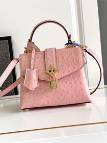 Louis vuitton original ostrich calfskin rose des vents mini handbag m86011 pink