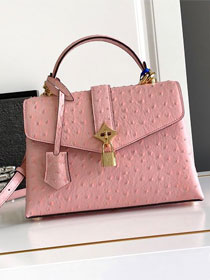 Louis vuitton original ostrich calfskin rose des vents pm handbag m86012 pink