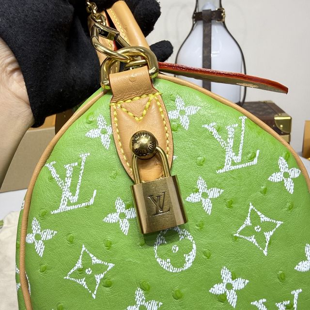 Louis vuitton original ostrich calfskin speedy P9 25 N13912 green