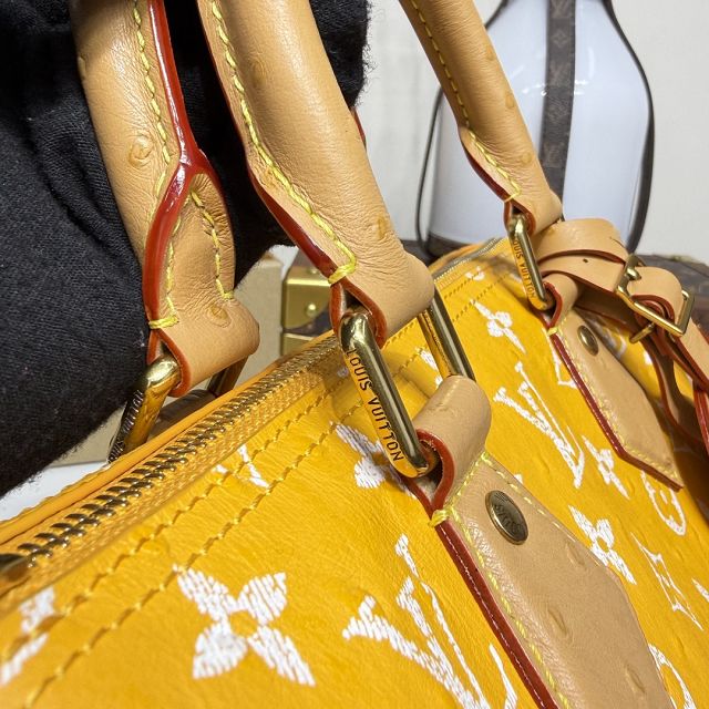 Louis vuitton original ostrich calfskin speedy P9 25 N13912 yellow