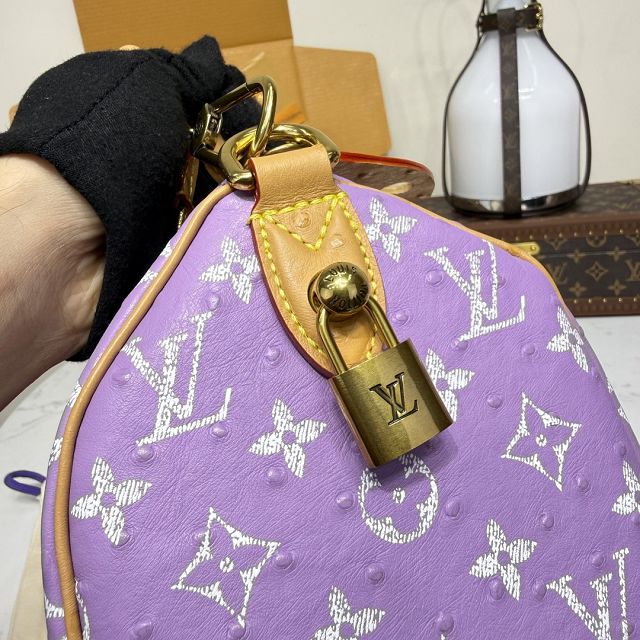 Louis vuitton original ostrich calfskin speedy P9 25 N24426 purple