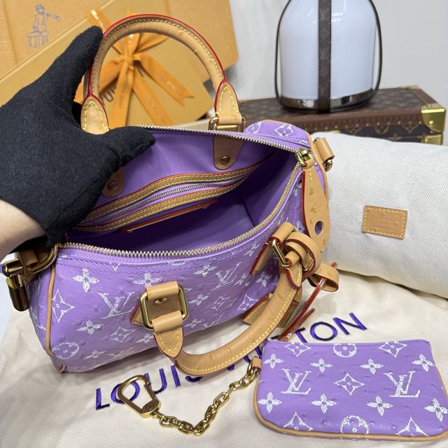 Louis vuitton original ostrich calfskin speedy P9 25 N24426 purple